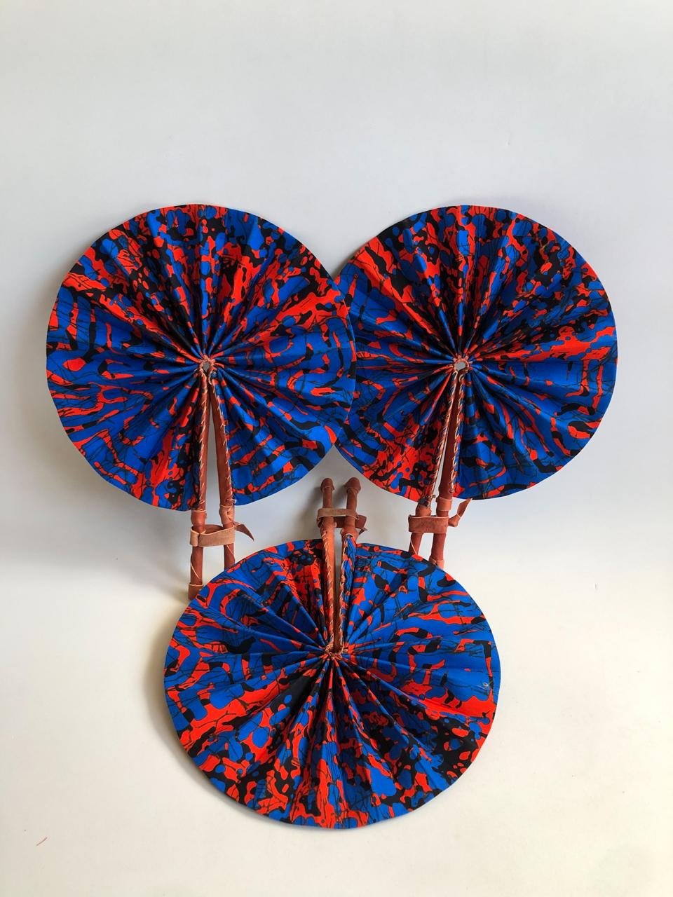 handfan-blue-orange-02.jpg Ankara Hand Fans - Image 1