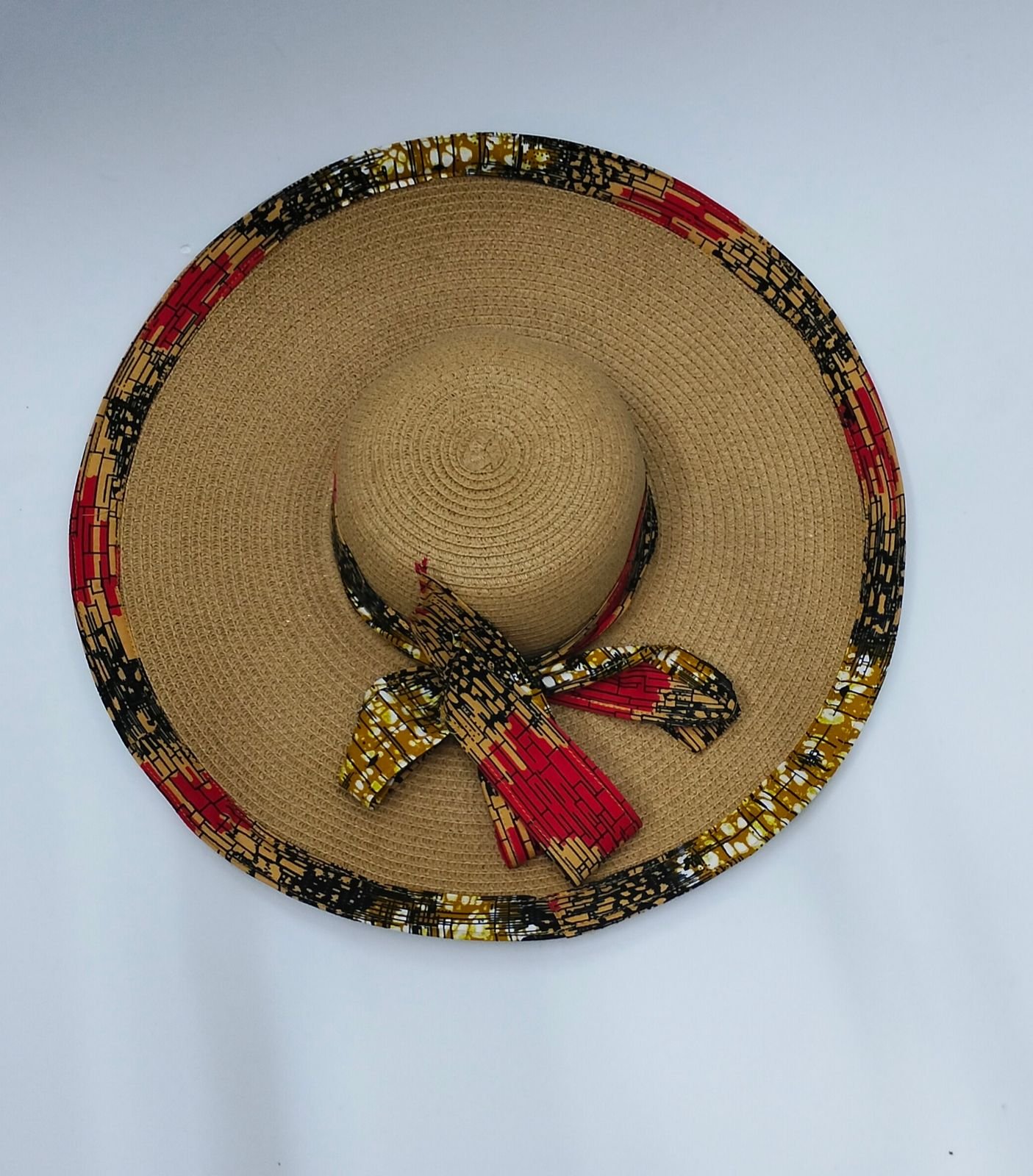 hat-red-gold-01.jpg Ankara Sun Hat - Image 1